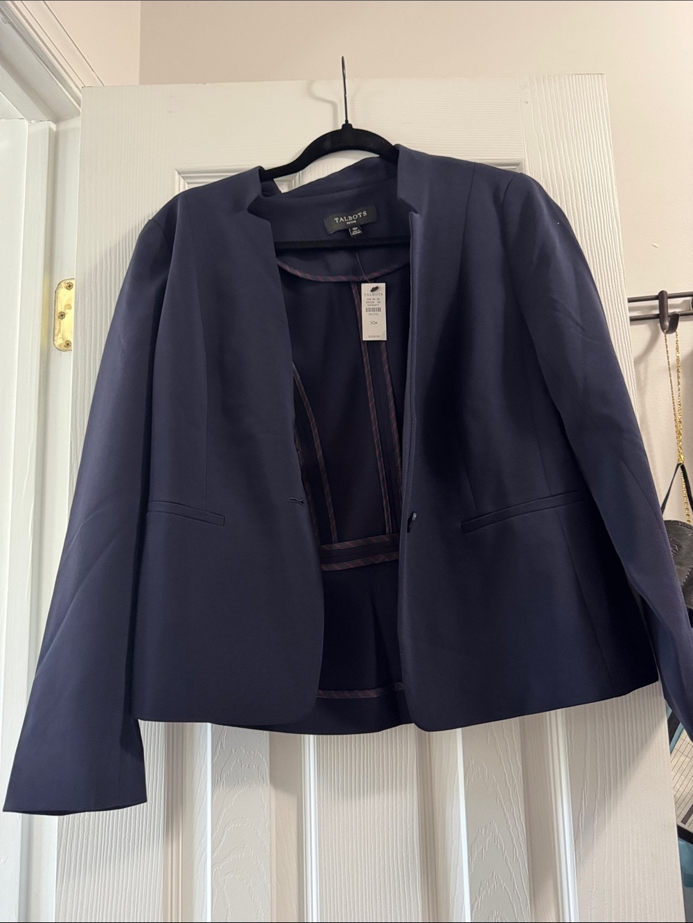 Talbots Navy Collarless Women's Blazer